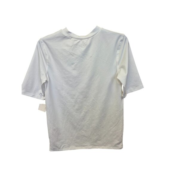 Boys White Sailboat Logo Rash Guard Swim Shirt - Picture 7 of 7